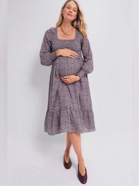 HATCH Maternity The Lucy Dress in Cottage Floral Hyacinth / Size 2 /